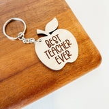 044 ($12.50) Best Teacher Ever Apple Wooden Keychain