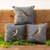 018 ($25) Pillows - Birds On Branches - Grey