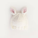 039 ($34) Bunny Ears White Beanie Hat Baby & Kids