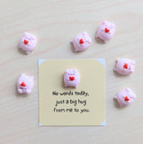 000 ($7) Big Hug Tiny Card - Mini Pig Holding Heart Comfort Gift