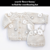 039 ($77) Flower Cardigan Sweater Natural - 12-18M