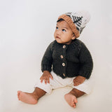 039 ($63) Loden Garter Stitch Cardigan Sweater Baby & Toddler
