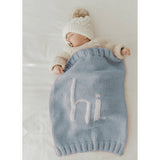 039 ($46) Hi. Hand Knit Baby Blanket - Surf Blue