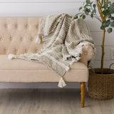 018 ($120) Throw - Woven with Textures and Tassels