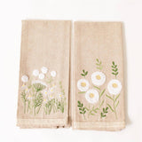 018 ($45) Chamomile Floral Embroidered Tea Towels - Set of 2