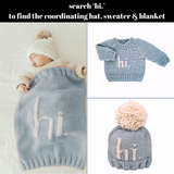 039 ($46) Hi. Hand Knit Baby Blanket - Surf Blue