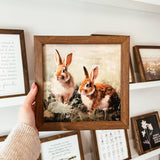 044 ($40) Bunny Vintage Inspired Sign | Framed Spring Sign