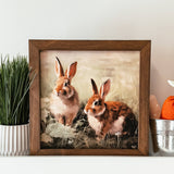044 ($40) Bunny Vintage Inspired Sign | Framed Spring Sign