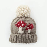 039 ($40-$42) Mushroom Hand Knit Beanie Hat