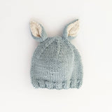 039 ($34) Bunny Ears Blue Beanie Hat - 6-24M
