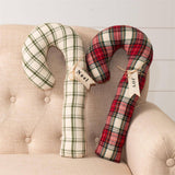 018 ($34) Pillows - Plaid Candy Canes