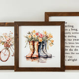 044 ($40) Rubber Boots Watercolour Sign | Framed Spring Sign