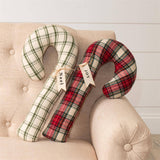 018 ($34) Pillows - Plaid Candy Canes