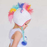 039 ($34-$36) Unicorn Pastel Earflap Beanie Hat