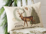 018 ($52) Pillow - Vintage Woodland Winter Deer