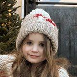 039 ($40-$42) Mushroom Hand Knit Beanie Hat