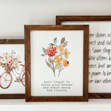 044 ($42) Dance Among The Flowers Framed Wooden Sign