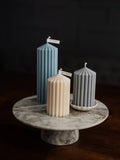 000 ($35) Zoetstudio - Large Ribbed Pillar Candles