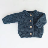 039 ($62) Slate Garter Stitch Cardigan Sweater