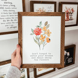 044 ($42) Dance Among The Flowers Framed Wooden Sign