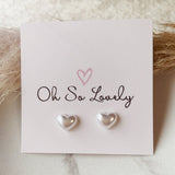 006 ($22) POSEY Pearl Heart Stud Earrings