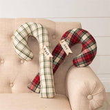 018 ($34) Pillows - Plaid Candy Canes