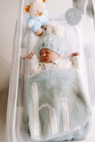 039 ($46) Hi. Hand Knit Baby Blanket - Surf Blue