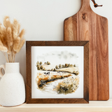 044 ($40) Watercolour Cows Framed Wood Sign