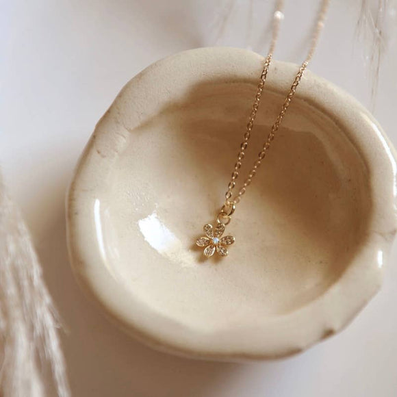 006 ($50) Opal Flower Pendant Charm Necklace