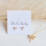 006 ($25) Oh So Lovely - Dragonfly Stud Earrings