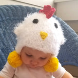 039 ($34) Chicken Earflap Beanie Hat Baby & Kids - 6-24M