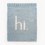 039 ($46) Hi. Hand Knit Baby Blanket - Surf Blue