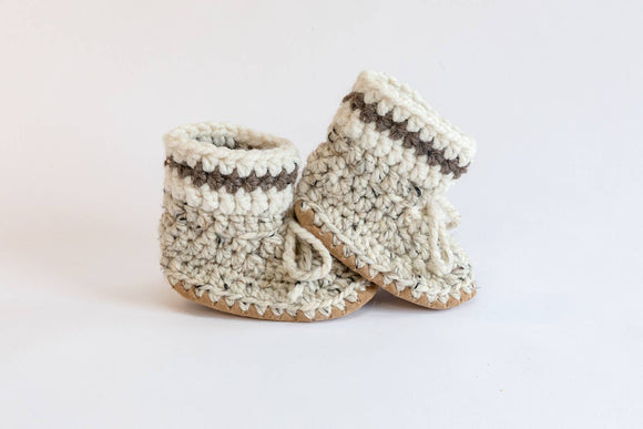 000 ($55-$58) Huddy Buddies - Wool Booties - Brown Owl