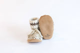 000 ($55-$58) Huddy Buddies - Wool Booties - Brown Owl