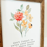 044 ($42) Dance Among The Flowers Framed Wooden Sign