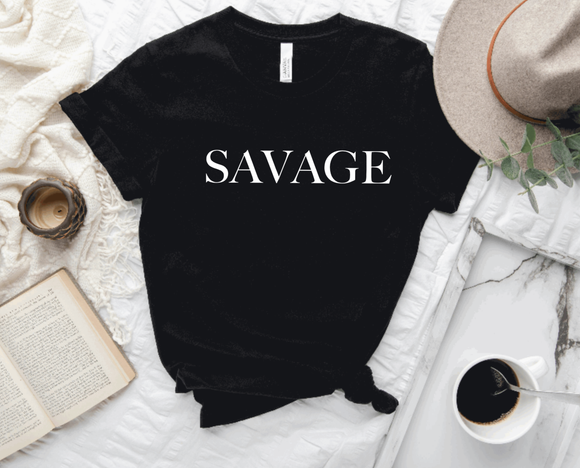 000 ($42) Hunter Kouture - Black Savage Ladies Shirt