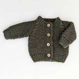 039 ($63) Loden Garter Stitch Cardigan Sweater Baby & Toddler