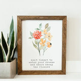 044 ($42) Dance Among The Flowers Framed Wooden Sign