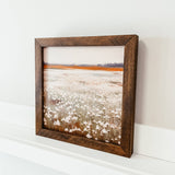 044 ($40) White Flower Field Framed Sign