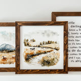 044 ($40) Watercolour Cows Framed Wood Sign