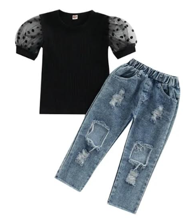 233 ($45) Black lace top with jeans