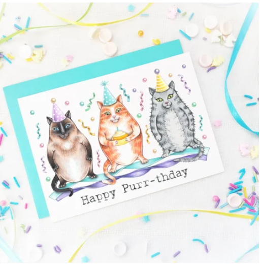 205 ($7) Card - Happy Purr-thday