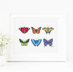 205 ($18) Print - Rainbow Butterfly