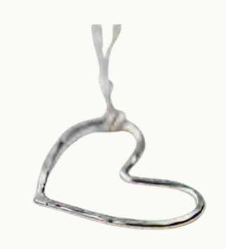 080 ($62) Heart Necklace - Small Silver