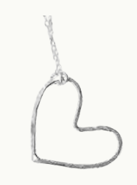 080 ($74) Heart Necklace - Large Silver