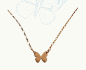 080 ($102) Metamorphosis Butterfly Necklace Gold