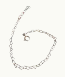 080 ($74) Love Heart Bracelet Silver