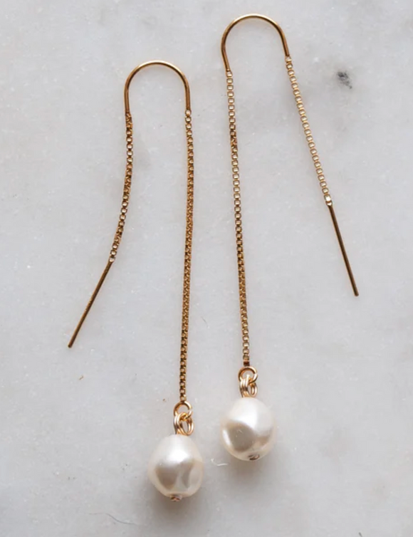 110 ($88) Pearl Threaders - Earrings
