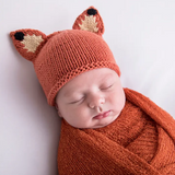 039 ($32) Beanie Hat - Newborn - Fox