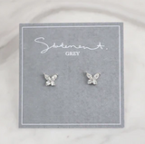 011 ($35) Statement Grey - Earrings - Butterfly